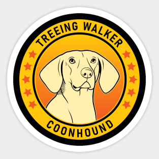 Treeing Walker Coonhound Dog Portrait Sticker